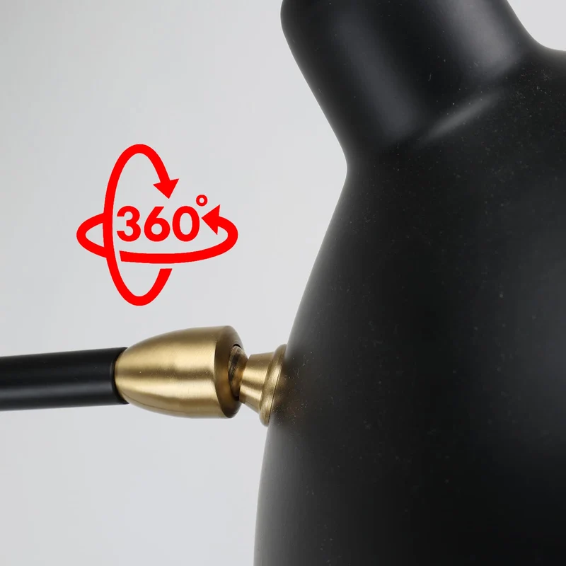Alpinaluz Lampadaire trépied avec écran orientable - Design avant-gardiste en aluminium noir mat, culot E27, 160 cm, éclairage intérieur pour salon ou studio