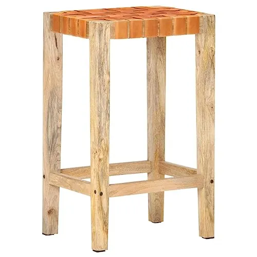 Generisch jiangboyue-321830 Lot de 2 tabourets de bar en cuir véritable 75 cm