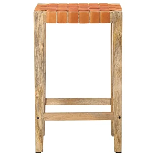 Generisch jiangboyue-321830 Lot de 2 tabourets de bar en cuir véritable 75 cm