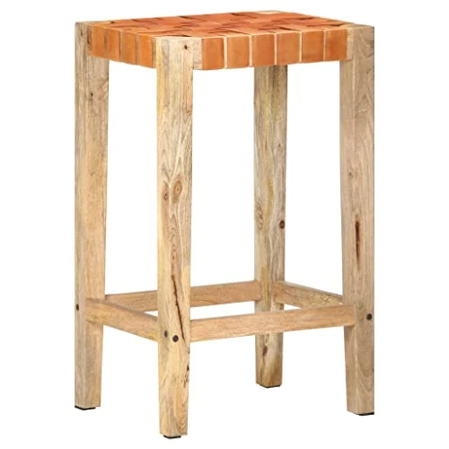 Generisch jiangboyue-321830 Lot de 2 tabourets de bar en cuir véritable 75 cm
