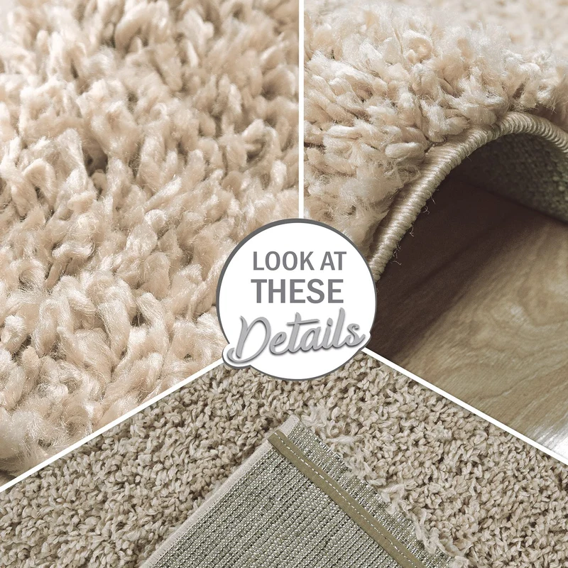 Paco Home Tapis Poils Longs, Shaggy pour Salon, Doux Moelleux Résistant Robuste, Dimension:200x280 cm, Couleur:Beige