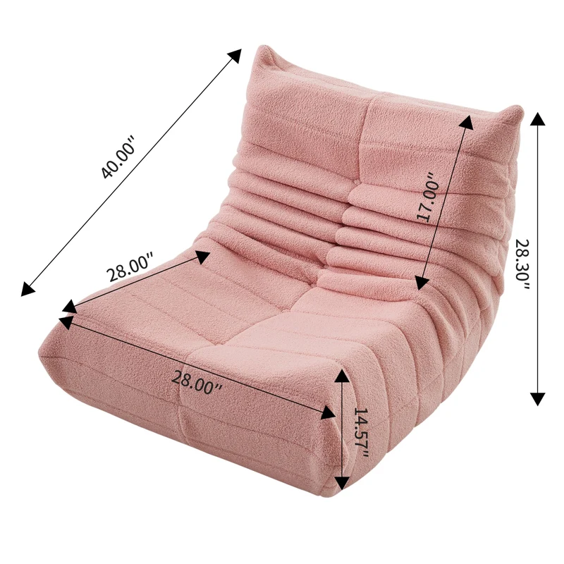 POYHKFD Canapé Paresseux avec Dossier pour Dormir Seul,Fauteuil Salon avec Coussin pour Se Détendre,Fauteuil Sol,Canapé Paresseux,Chaise de Sol,Fauteuil Salon,Fauteuil Salon Confortable(Rose)