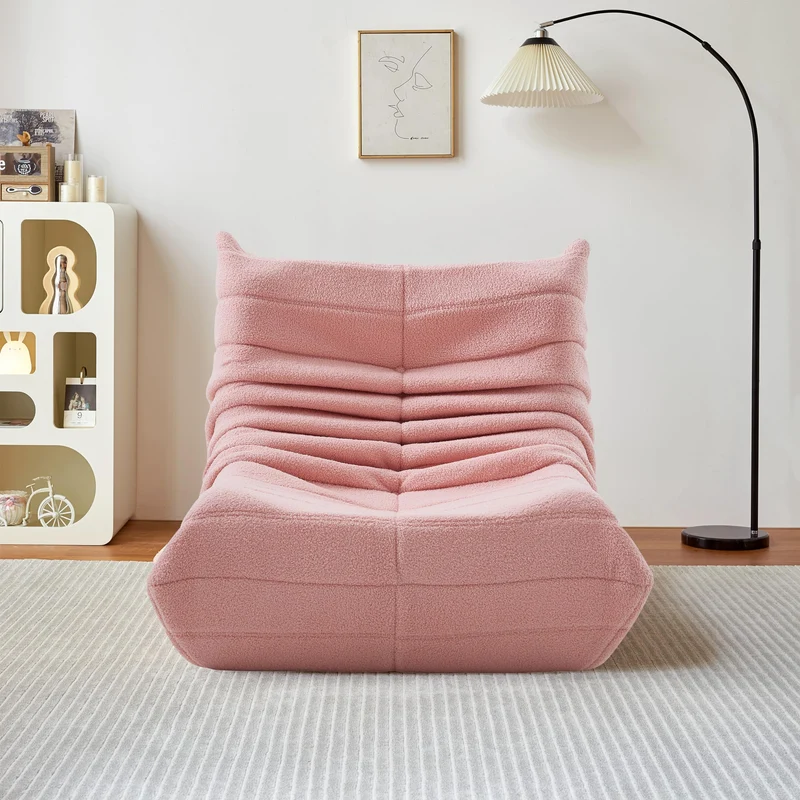 POYHKFD Canapé Paresseux avec Dossier pour Dormir Seul,Fauteuil Salon avec Coussin pour Se Détendre,Fauteuil Sol,Canapé Paresseux,Chaise de Sol,Fauteuil Salon,Fauteuil Salon Confortable(Rose)