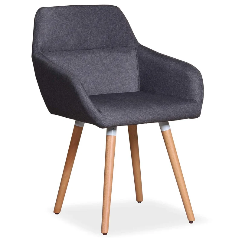 Chaise/Fauteuil scandinave Frida Tissu Gris Foncé