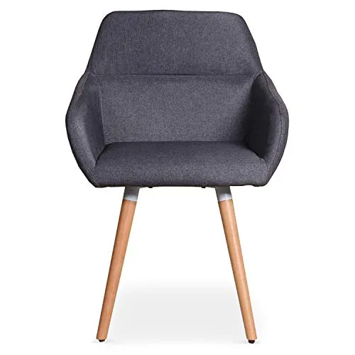 Chaise/Fauteuil scandinave Frida Tissu Gris Foncé