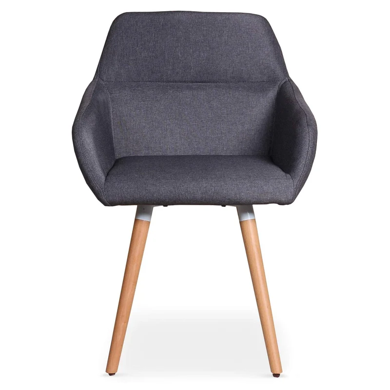 Chaise/Fauteuil scandinave Frida Tissu Gris Foncé