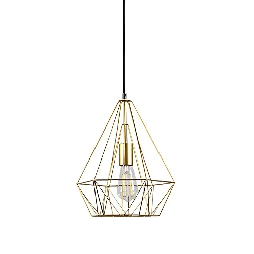 Qazqa carcass - Suspension - 1 lumière - Ø 270 mm - Doré/Laiton - Design, Moderne - éclairage intérieur - Salon I Chambre I Cuisine I Salle à manger