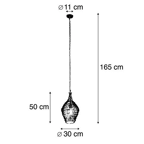 QAZQA nidum - Suspension - 1 lumière - Ø 300 mm - Doré/Laiton - Oriental - éclairage intérieur - Salon I Chambre I Cuisine I Salle à manger