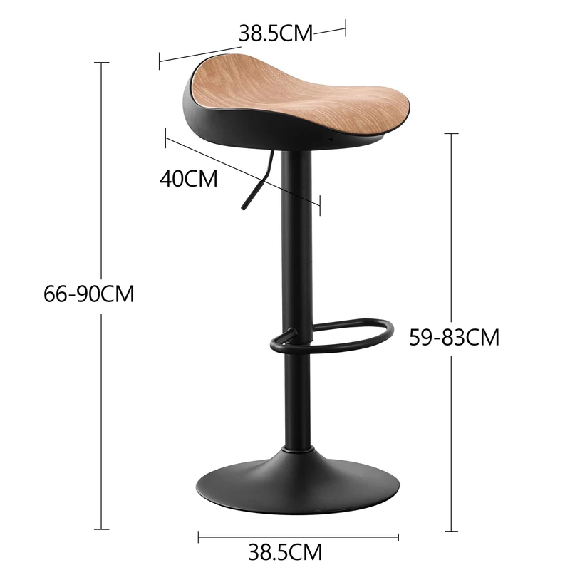 YOUTASTE Tabouret de Bar Lot de 2 Tabourets de Cuisine Chaise Haute Réglable en Hauteur et Pivotant pour îlot de Cuisine et Bar, Surface en Cuir PU, Repose-Pieds (Motif Grain de Bois)
