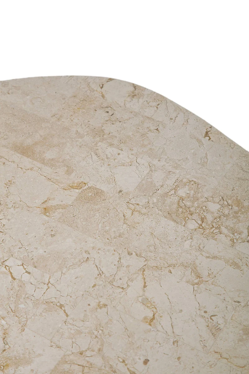 Stones Trapèze Table Basse, Pierre Blanche Fossile, 100x52x28 cm