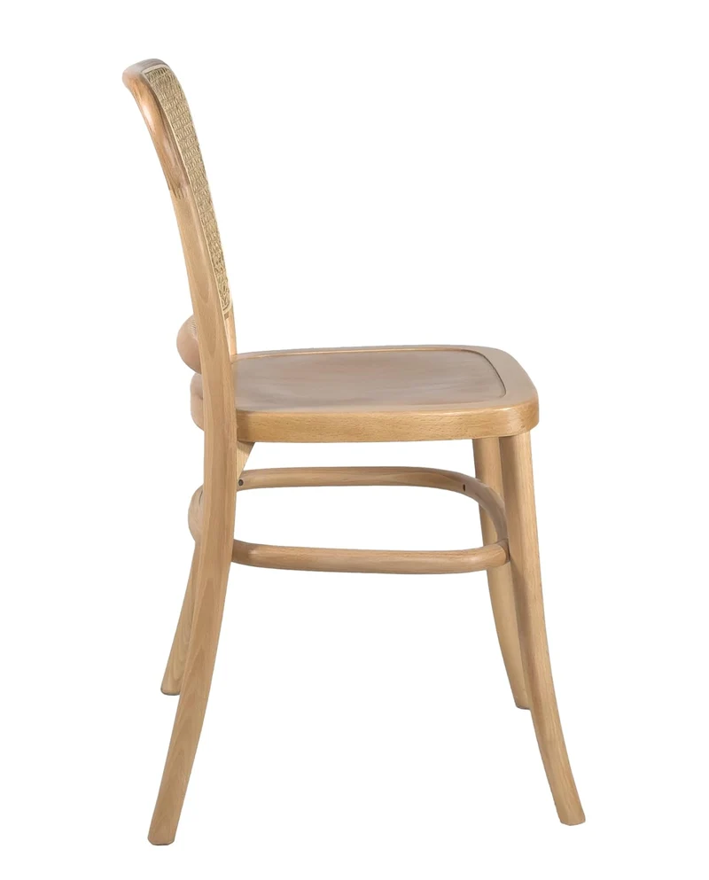 KAYELLES Lot de 2 chaises Design Vintage Bois Massif et rotin Naturel MENO
