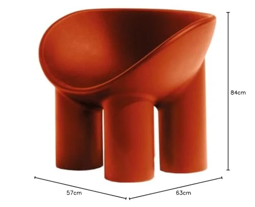 driade Roly Poly FAUTEUILS, Polypropylène, Rouge Brique, Moyenne