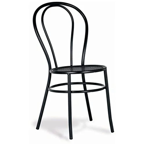 Addecor - Lot de 2 chaises de Salle à Manger - modèle Edna - Couleur Noire - 89 x 36 x 40 cm - chaises de Salon en Fer et Bois - idéales pour Les projets d'hôtellerie