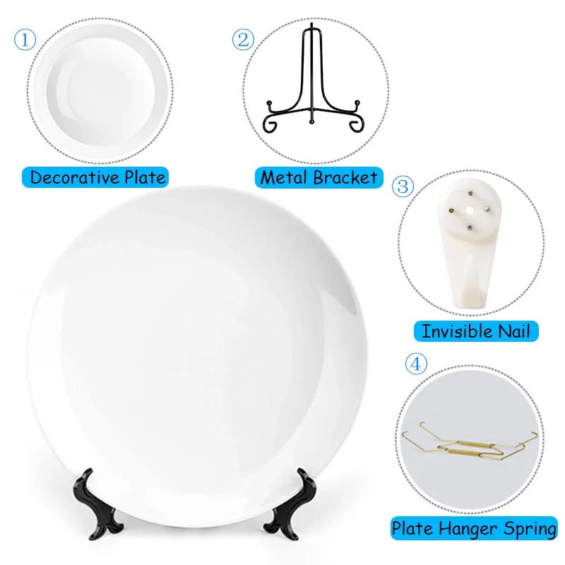 XYTDM Lina Cavalieri Assiette décorative murale avec support et crochet à ressort spécial, 25,4 cm, A4