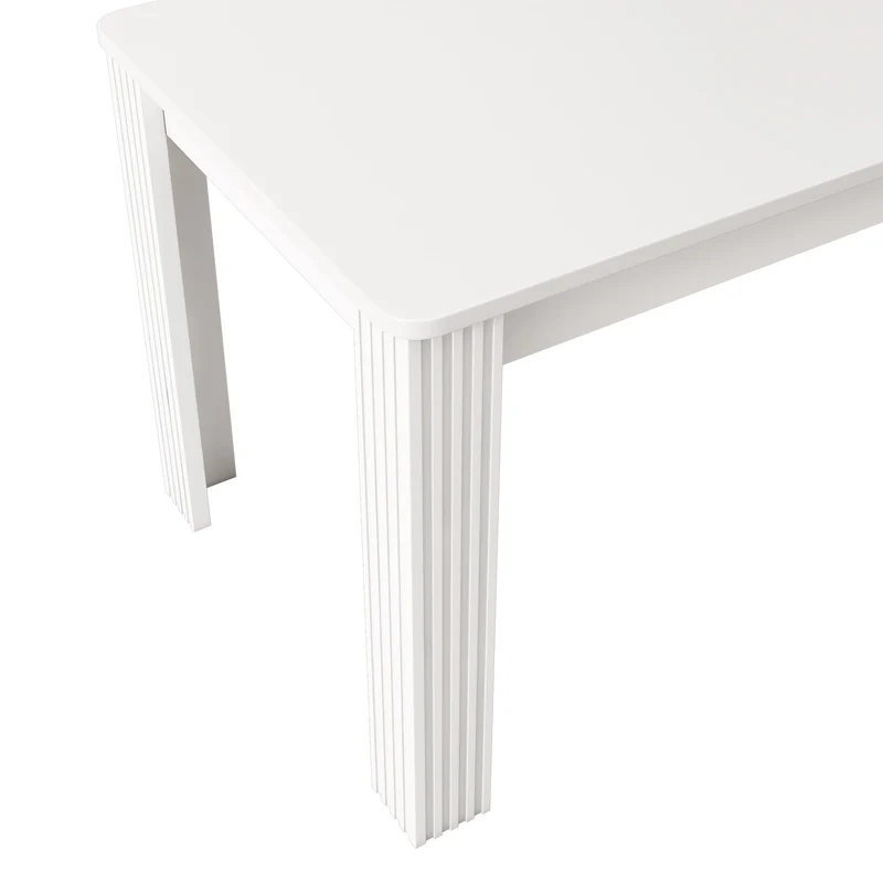 Merax Table à Manger en Bois, Table de Salle à Manger rectangulaire, Table de Cuisine Moderne pour Salon et Salle à Manger, 117 x 68 x 75 cm (L x l x H) - Blanc
