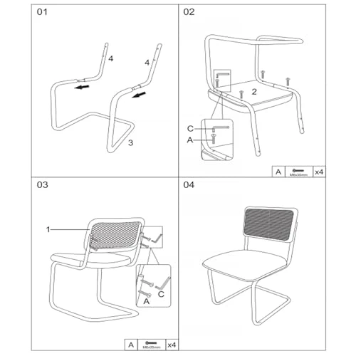 CangLong Lot de 2 chaises de salle à manger, élégante chaise de cuisine à dossier en osier avec pieds en métal doré, chaises confortables avec coussins molletonnés pour salon, salle à manger, beige