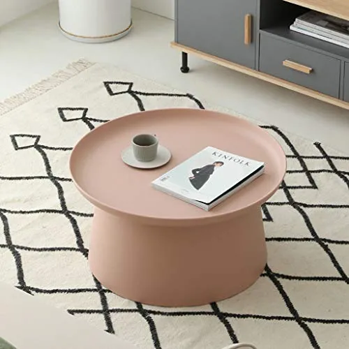 Tables d'appoint Rondes Grand Patio/Table Basse, Grande Table d'appoint d'extérieur résistante aux intempéries pour la Maison, Le Bureau, la Chambre, Le Couloir, Le Salon, Le Balcon, 70 x 36