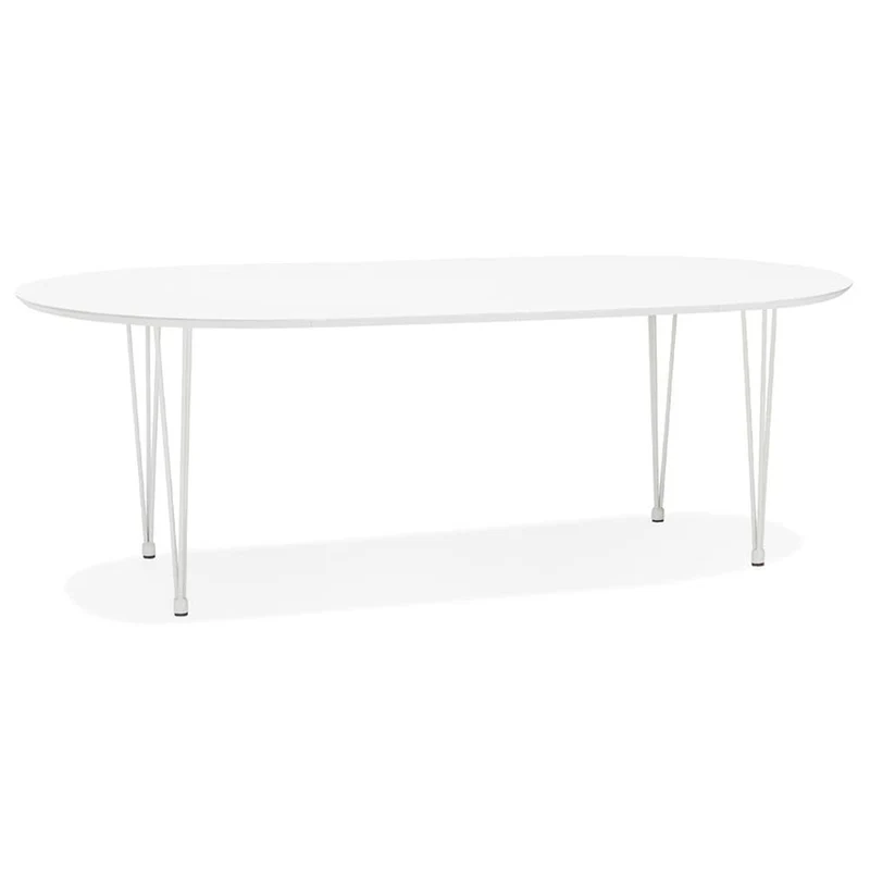 KADIMA DESIGN August Table de Salle à Manger Table de Cuisine Wood Bois Blanc (White) 120 x 120 x 73