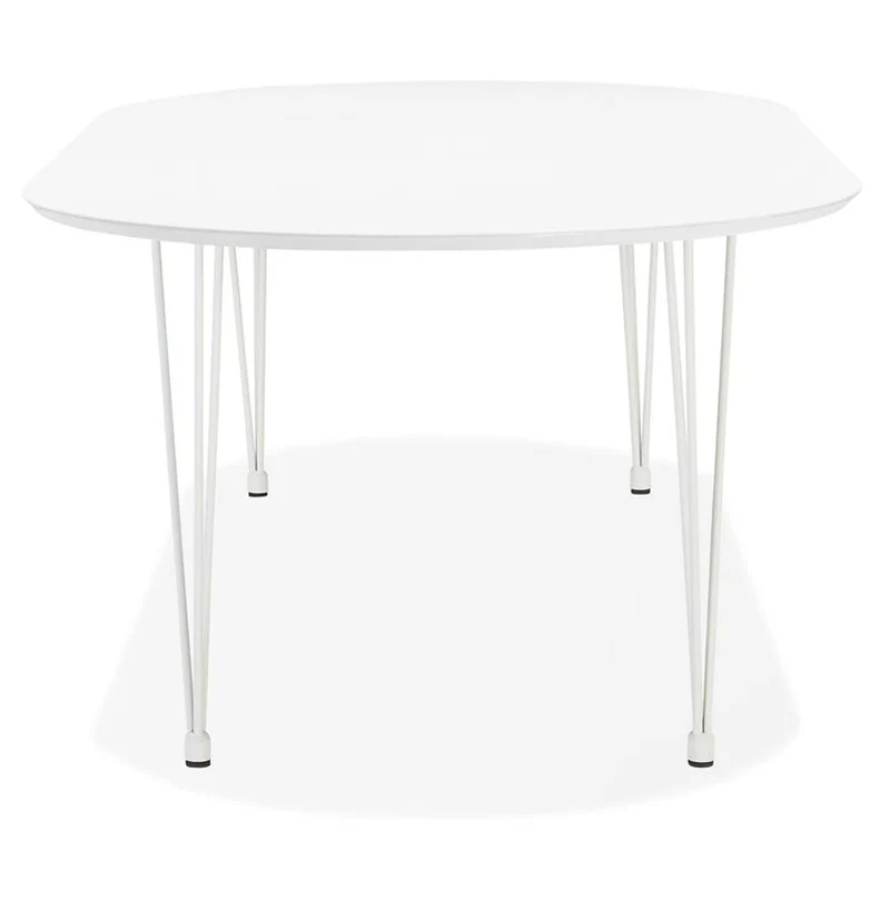 KADIMA DESIGN August Table de Salle à Manger Table de Cuisine Wood Bois Blanc (White) 120 x 120 x 73