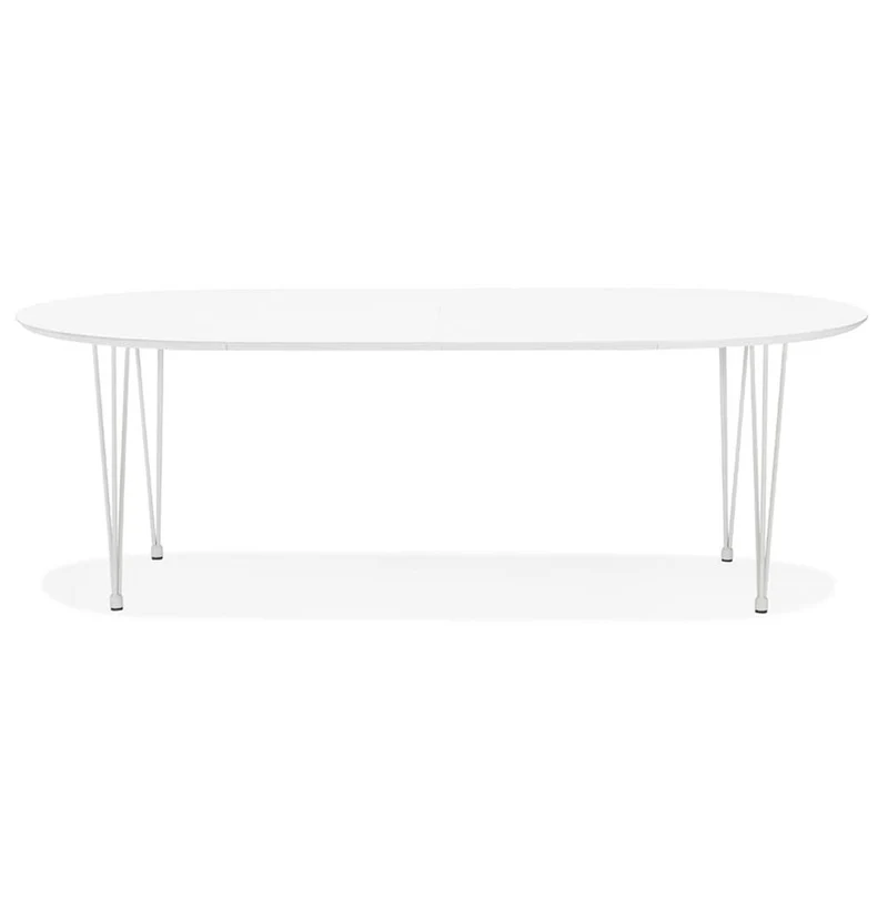 KADIMA DESIGN August Table de Salle à Manger Table de Cuisine Wood Bois Blanc (White) 120 x 120 x 73
