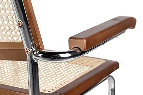 Adda Home Chaise, Bois d'orme/rotin, Marron/argenté, 64X52X83 CM