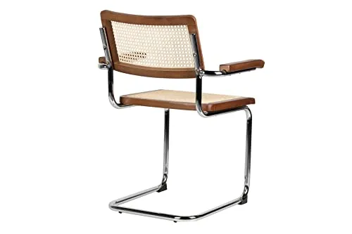 Adda Home Chaise, Bois d'orme/rotin, Marron/argenté, 64X52X83 CM