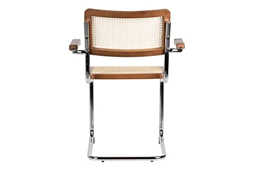 Adda Home Chaise, Bois d'orme/rotin, Marron/argenté, 64X52X83 CM