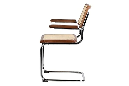Adda Home Chaise, Bois d'orme/rotin, Marron/argenté, 64X52X83 CM