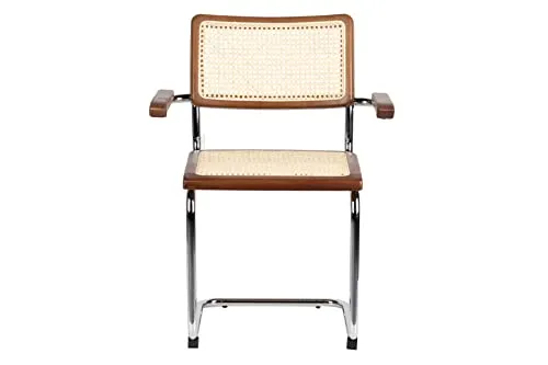 Adda Home Chaise, Bois d'orme/rotin, Marron/argenté, 64X52X83 CM