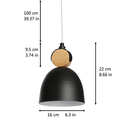 Chrasy E27 Moderne Metal Suspensions Luminaire Sphérique Plafonnier Lustre Industriel en Métal Plafonnier Lustre Plafonnier Lampe LED (Noir)
