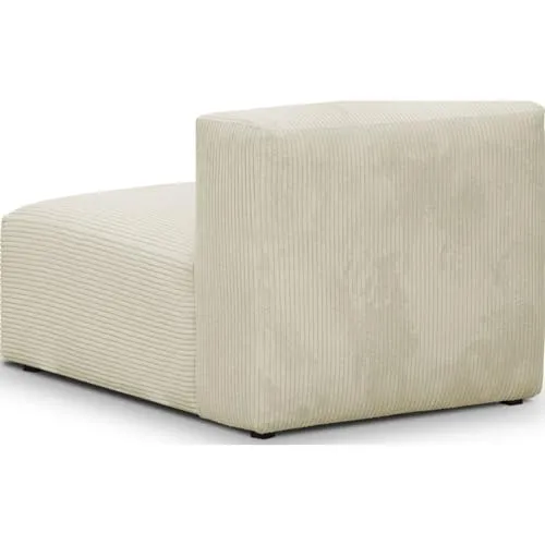 Chauffeuse sans accoudoirs modulable en velours côtelé beige - Modulo
