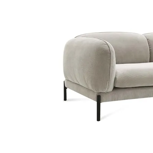 Mobilier-Deco Heidi - Canapé 3 Places en Velours côtelé Taupe