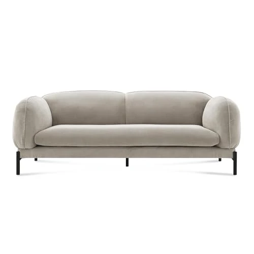 Mobilier-Deco Heidi - Canapé 3 Places en Velours côtelé Taupe