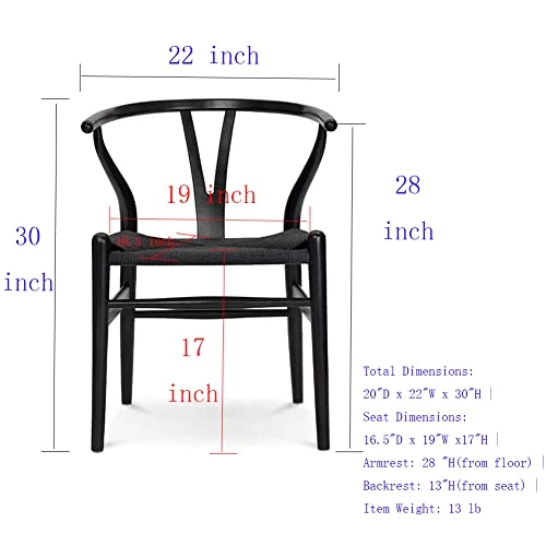 Tomile Chaise de Salle à Manger en rotin en Forme de Y