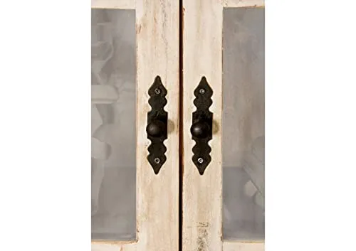 Vitrine - Bois Massif de manguier ciré (Blanc Antique) - Style Campagne Chic - Castle Antik #71