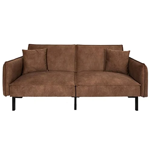 AltoBuy Flip - Canapé Convertible Bois d'Eucalyptus Tissu Marron