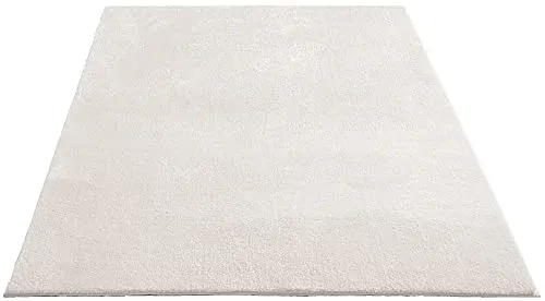 the carpet Relax Tapis Moderne à Poils Courts et Moelleux, Dessous antidérapant, Lavable à 30 degrés, Super Doux, Aspect Fourrure, crème, 200 x 290 cm