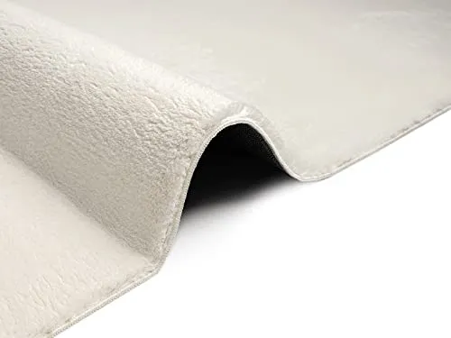 the carpet Relax Tapis Moderne à Poils Courts et Moelleux, Dessous antidérapant, Lavable à 30 degrés, Super Doux, Aspect Fourrure, crème, 200 x 290 cm