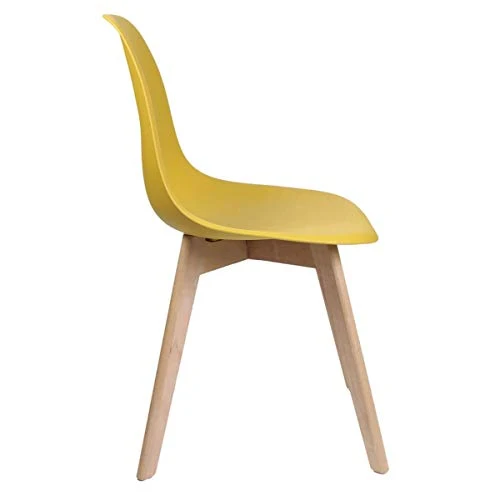 AltoBuy MELYA - Lot de 2 Chaises Scandinaves Jaune Moutarde