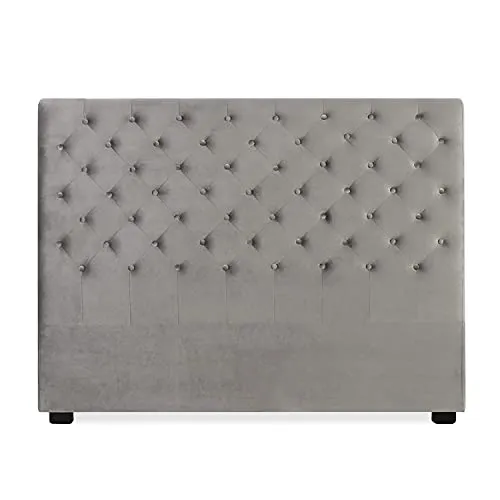 INTENSE DECO Tête de lit capitonnée Constance 160cm Velours Gris