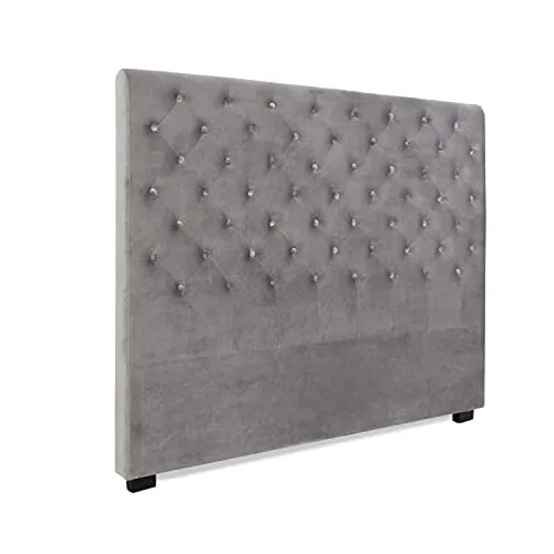 INTENSE DECO Tête de lit capitonnée Constance 160cm Velours Gris