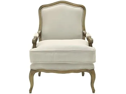 Vente-unique - Fauteuil bergère en Lin MAHAUX - Beige