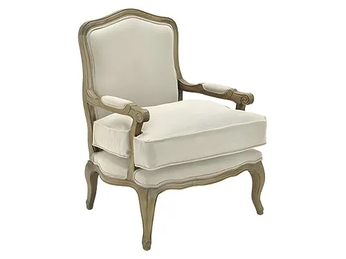 Vente-unique - Fauteuil bergère en Lin MAHAUX - Beige