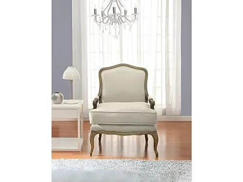 Vente-unique - Fauteuil bergère en Lin MAHAUX - Beige