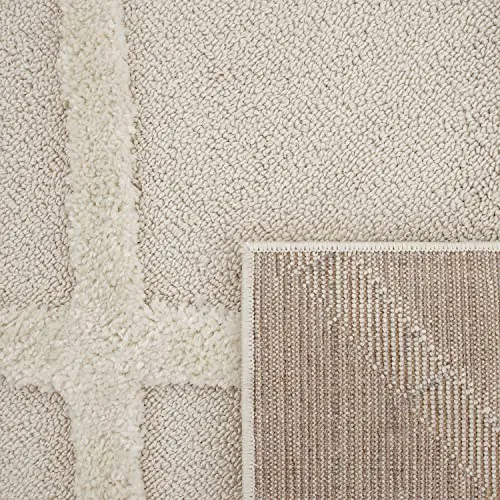 Paco Home Tapis Poils Longs Tapis De Salon Tapis Shaggy Aspect 3D Ethnique Boho Look Vintage Doux, Dimension:200x280 cm, Couleur:Crème 5