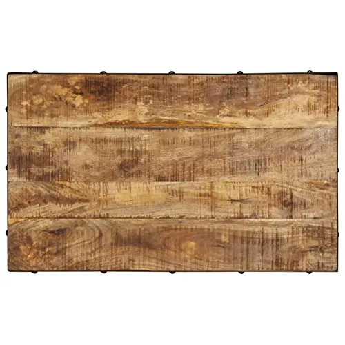 BaraSh Table Basse avec roulettes Bois de manguier Massif 100x60x26 cm,Table Basse,Table Basse Salon,Tables Basses De Salon,