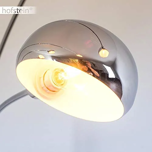 hofstein Lampadaire Nikkala, lampe sur pied en métal chromé avec effet de lumière, 5 x E14, lampe sur pied avec socle en marbre, sans ampoules