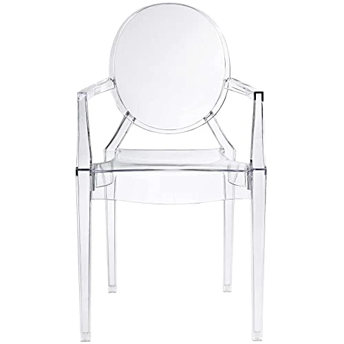 LexMod Fauteuil de Salle à Manger Casper en Plastique, Plastique, Claire, 53x56x91 cm