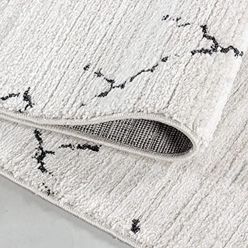 Tapis à Poils Ras, Conception berbère, Tapis Crème, 200 x 290 cm, Tapis de Style bohème, Tapis Salon