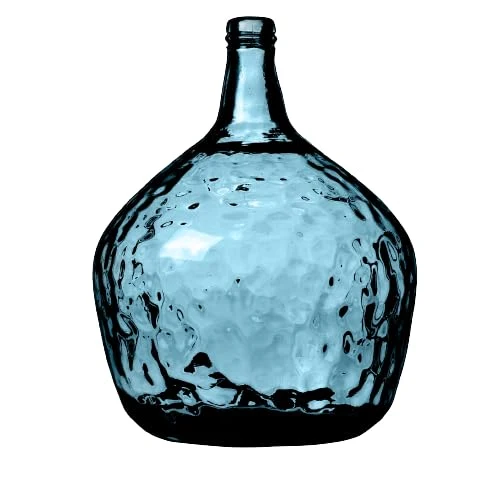 NATURAL LIVING Vase Dame Jeanne 16L Saphir en Verre Recycle D29CM X H42CM